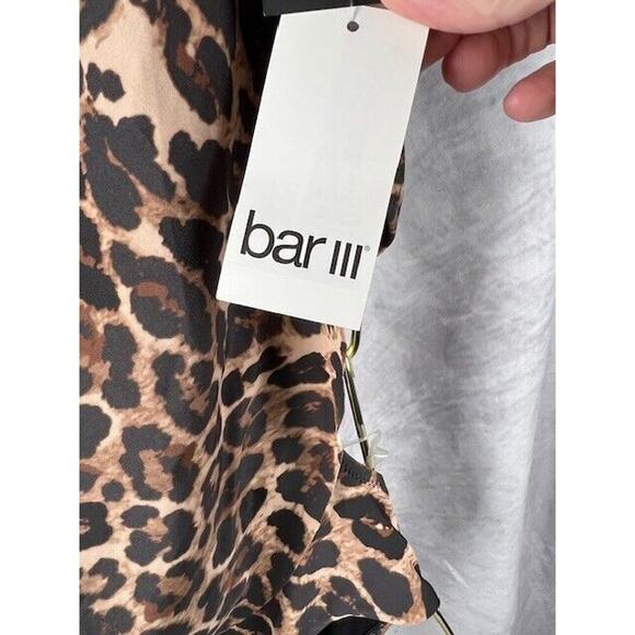 Bar III Women's Natural Animal-Print Cowlneck One-Piece Swimsuit, Size Medium - Picture 4 of 5
